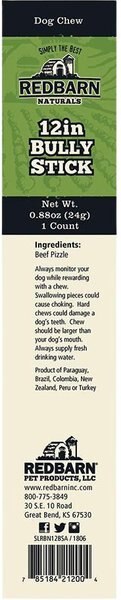 Show full view: Redbarn Naturals Bully Stick 12" Dog Treat slide 5 of 6