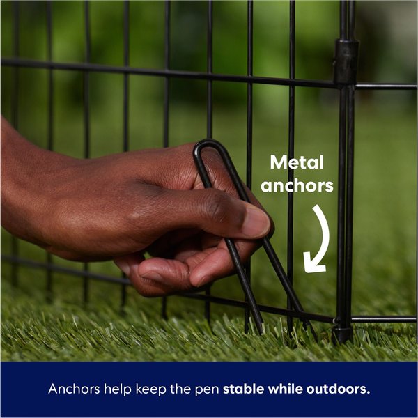 Show full view: Frisco Dog & Small Pet Wire Exercise Pen with Step-Through Door, Black, 24-in slide 4 of 10