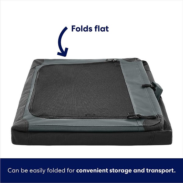 Show full view: Frisco Dog & Small Pet Indoor & Outdoor 3-Door Collapsible Soft-Sided Crate, Dark Gray, L: 42-in L x 30-in W 31-in H slide 6 of 8