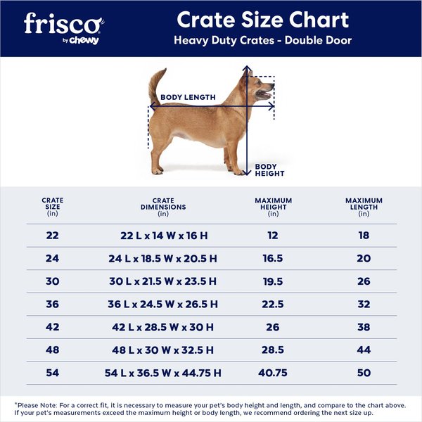 Show full view: Frisco Heavy Duty Fold & Carry Double Door Collapsible Wire Dog Crate, Small slide 3 of 10