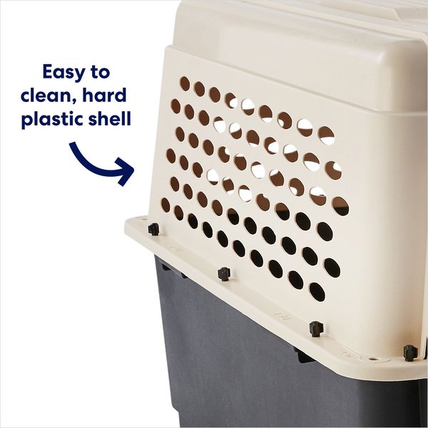Show full view: Frisco Plastic Dog & Cat Kennel, Almond & Black, Medium slide 4 of 9