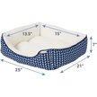Show in main carousel: Frisco Sherpa Rectangular Bolster Cat & Dog Bed, Navy Herringbone, Medium slide 2 of 10