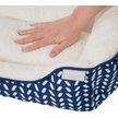 Show in main carousel: Frisco Sherpa Rectangular Bolster Cat & Dog Bed, Navy Herringbone, Medium slide 7 of 10