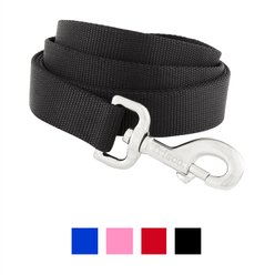 Frisco Solid Nylon Dog Leash, Black, Large: 4-ft long, 1-in wide