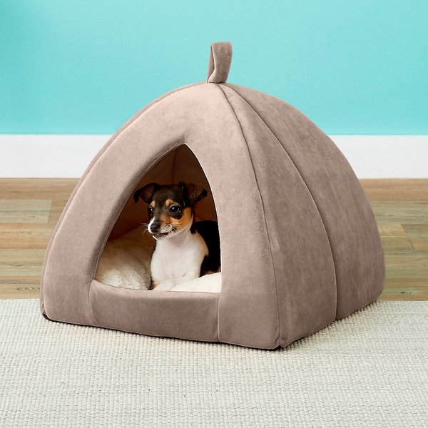 FRISCO Tent Covered Cat Dog Bed Beige Medium Chewy