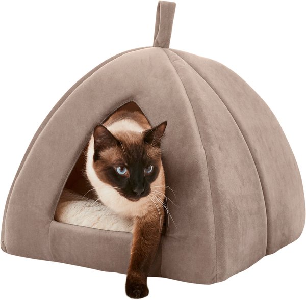 Show full view: Frisco Tent Covered Cat & Dog Bed, Beige, Medium slide 4 of 8