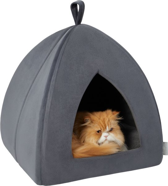 Show full view: Frisco Tent Covered Cat & Dog Bed, Gray, Medium slide 4 of 8