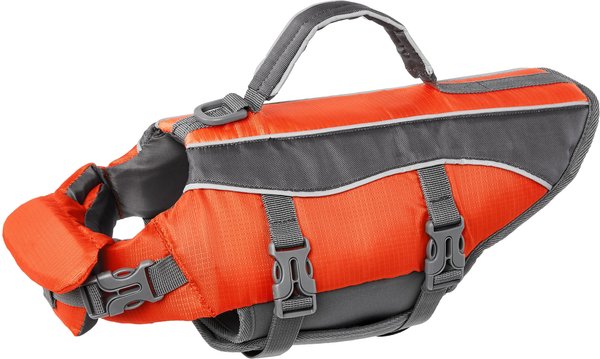 Show full view: Frisco Ripstop Dog Life Jacket, Orange, Small slide 4 of 12