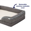 Show in main carousel: Frisco Plush Orthopedic Front Bolster Cat & Dog Bed w/Removable Cover, Gray, X-Large slide 4 of 10