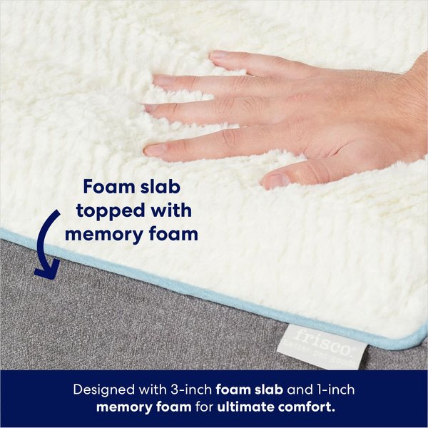 Show full view: Frisco Plush Orthopedic Front Bolster Cat & Dog Bed w/Removable Cover, Gray, X-Large slide 5 of 10