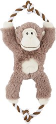 Frisco Monkey Plush with Rope Squeaky Dog Toy, Medium/Large