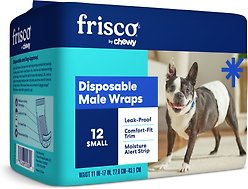 Frisco Disposable Male Dog Wraps, Small, 12 count