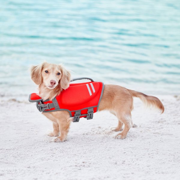 Show full view: Frisco Neoprene Dog Life Jacket, Red, X-Small slide 8 of 11