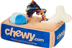 Frisco Chewy Box Hide & Seek Puzzle Plush Squeaky Dog Toy, Small/Medium