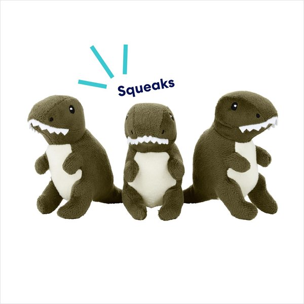 Show full view: Frisco Volcano & Dinosaurs Hide & Seek Puzzle Plush Squeaky Dog Toy Refills, Medium, 3 count slide 3 of 6