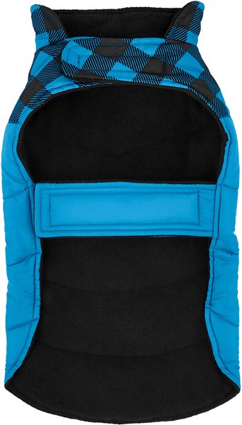Show full view: Frisco Mediumweight Boulder Plaid Insulated Dog & Cat Puffer Coat, Blue, Small slide 6 of 11