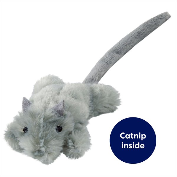 Show full view: Frisco Skinny Mouse Plush Cat Toy with Catnip, Gray slide 3 of 6