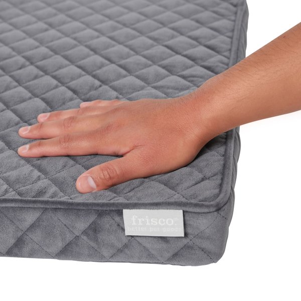 Show full view: Frisco Quilted Orthopedic Pillow Cat & Dog Bed w/Removable Cover, Gray, Large slide 4 of 8