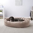 Show in main carousel: Frisco Velvet Round Bolster Dog Bed w/Removable Cover, Beige, XX-Large slide 1 of 8