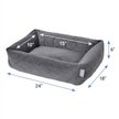 Show in main carousel: Frisco Velvet Rectangular Bolster Cat & Dog Bed, Gray, Medium slide 2 of 8