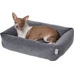 Show in main carousel: Frisco Velvet Rectangular Bolster Cat & Dog Bed, Gray, Medium slide 3 of 8