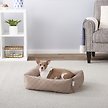 Show in main carousel: Frisco Velvet Rectangular Bolster Cat & Dog Bed, Beige, Medium slide 1 of 8