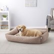 Show in main carousel: Frisco Velvet Rectangular Bolster Cat & Dog Bed, Beige, X-Large slide 1 of 7
