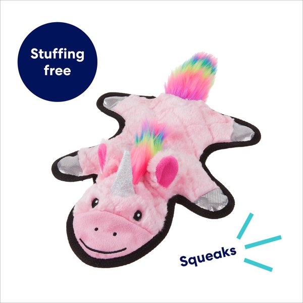 Show full view: Frisco Unicorn Stuffing-Free Flat Plush Squeaky Dog Toy, Pink, Medium/Large slide 3 of 7