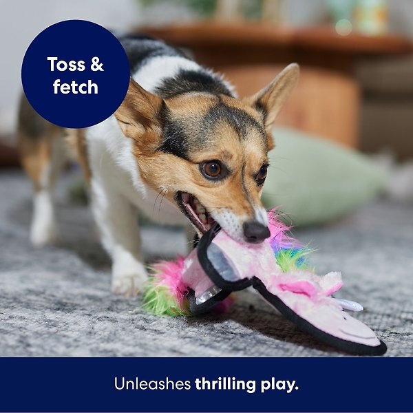 Show full view: Frisco Unicorn Stuffing-Free Flat Plush Squeaky Dog Toy, Pink, Medium/Large slide 5 of 7