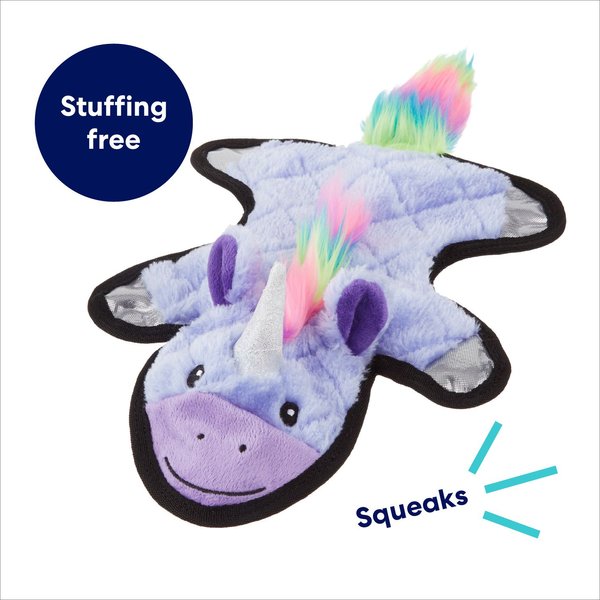 Show full view: Frisco Unicorn Stuffing-Free Flat Plush Squeaky Dog Toy, Purple, Medium/Large slide 3 of 7
