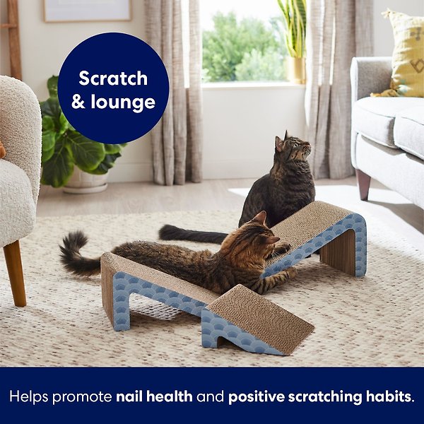 Show full view: Frisco Nesting Cat Scratcher Toy with Catnip, Blue Waves slide 3 of 5