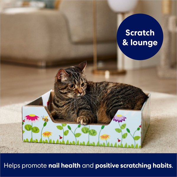 Show full view: Frisco Step-In Cat Scratcher Toy with Catnip, Spring Flowers slide 3 of 5