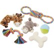 Show in main carousel: Frisco Jungle Pals Plush & Rope Variety Pack Dog Toy, Small/Medium, 6 count slide 1 of 6