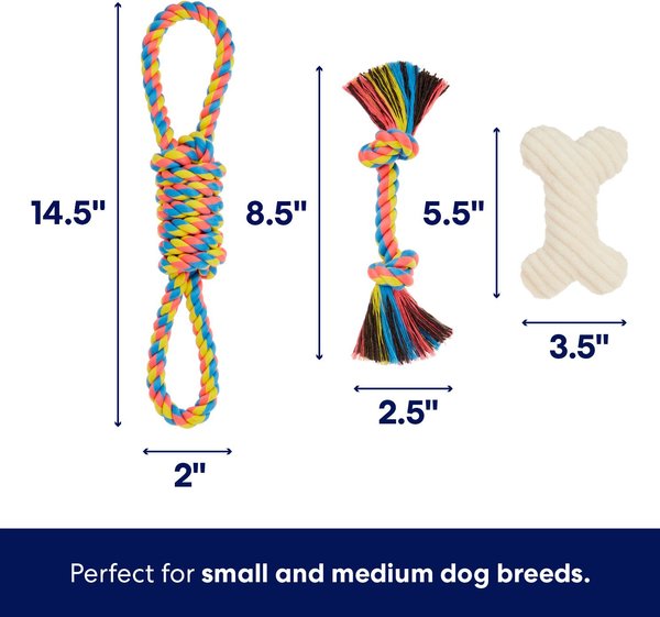 Show full view: Frisco Jungle Pals Plush & Rope Variety Pack Dog Toy, Small/Medium, 6 count slide 3 of 6