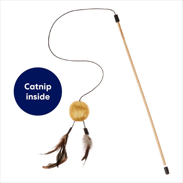 Show full view: Frisco Sparkle Ball Teaser Wand Cat Toy with Catnip slide 3 of 6