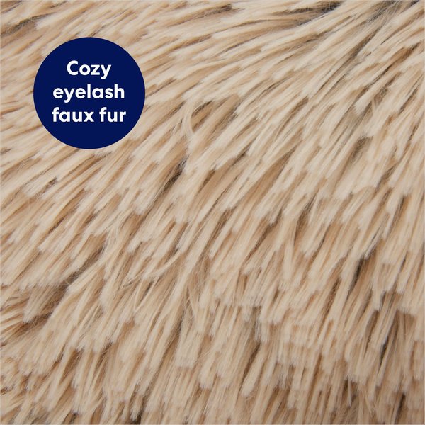 Show full view: Frisco Eyelash Cat & Dog Bolster Bed, Sand, Small slide 4 of 9