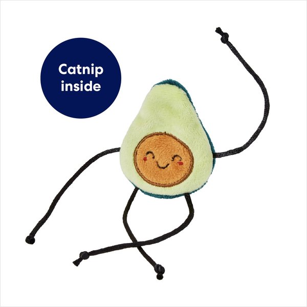 Show full view: Frisco Dangly Avocado Buddy Plush Cat Toy with Catnip slide 3 of 6