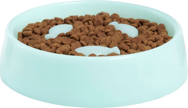 Show full view: Frisco Fish Shaped Ridges Slow Feed Bowl, Light Blue, Small: 1 cup, 1 count slide 3 of 8
