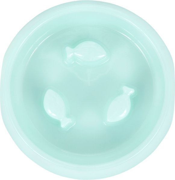Show full view: Frisco Fish Shaped Ridges Slow Feed Bowl, Light Blue, Small: 1 cup, 1 count slide 4 of 8