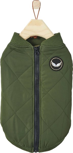 Show full view: Frisco Lightweight Insulated Bomber Dog & Cat Jacket, Olive, Large slide 3 of 5