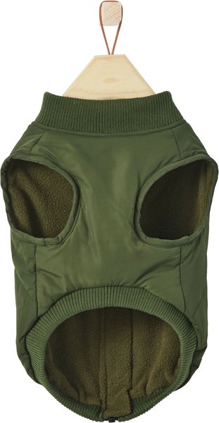 Show full view: Frisco Lightweight Insulated Bomber Dog & Cat Jacket, Olive, Large slide 4 of 5