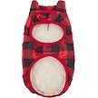 Show in main carousel: Frisco Lightweight Quilted Water-Resistant Reversible Insulated Dog & Cat Jacket, Gray/Red Plaid, X-Large slide 3 of 8
