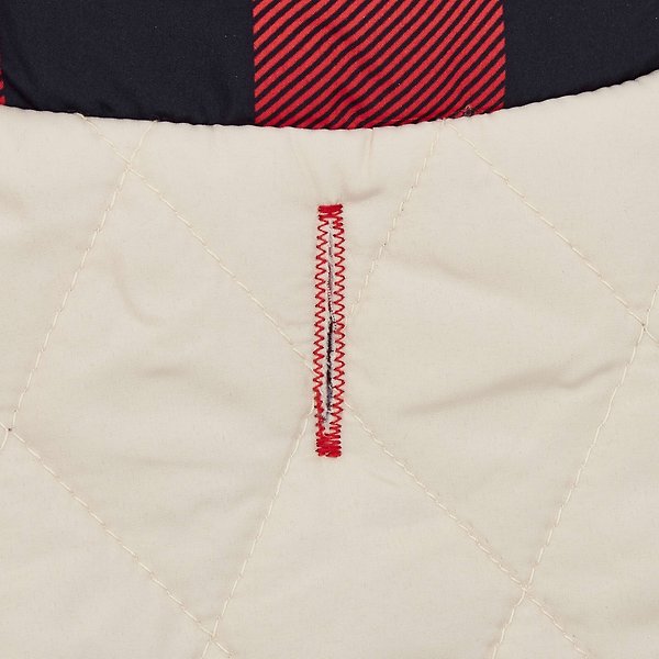 Show full view: Frisco Lightweight Quilted Water-Resistant Reversible Insulated Dog & Cat Jacket, Gray/Red Plaid, Large slide 5 of 7