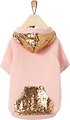 Frisco Sequin Dog & Cat Hoodie, Pink, Medium