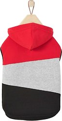 Frisco Colorblock Dog & Cat Sleeveless Hoodie, Red/Black, Large