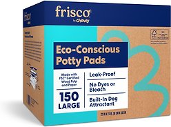 Frisco Large Eco-Conscious Dog Training & Potty Pads, 22 x 23-in, Unscented, 150 count