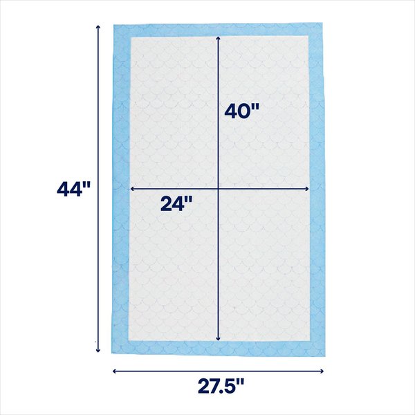 Show full view: Frisco Giant Printed Dog Training & Potty Pads, 27.5 x 44-in, Unscented, Mermaid Print, 50 count slide 3 of 10