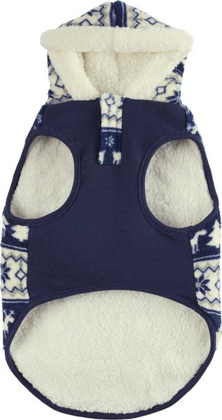 Show full view: Frisco Fair Isle Fleece Lined Dog & Cat Hoodie, Navy, XX-Large slide 4 of 8