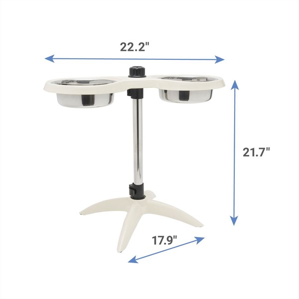 Show full view: Frisco Adjustable Stainless Steel Double Elevated Dog Bowls, Large: 7 cup slide 6 of 8
