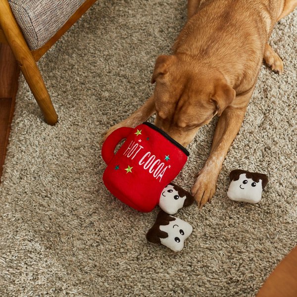 Show full view: Frisco Holiday Hot Cocoa Hide & Seek Puzzle Plush Squeaky Dog Toy, Small/Medium slide 6 of 8